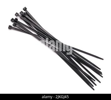 Multi-Purpose Self-Locking Nylon Cable Ties Cord Management Ties isolated on white Stock Photo