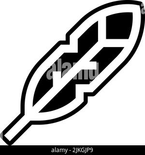 feather icon black vector illustration. Stock Vector
