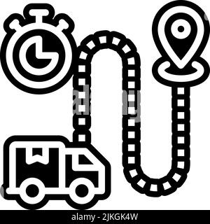 time tracking icon black vector illustration. Stock Vector