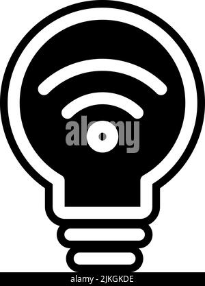 smart light icon black vector illustration. Stock Vector