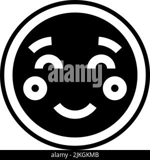 embarrassed icon black vector illustration. Stock Vector