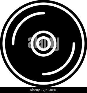 compact disk icon black vector illustration. Stock Vector