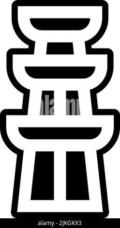 qutub minar icon black vector illustration. Stock Vector
