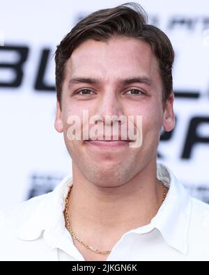 WESTWOOD, LOS ANGELES, CALIFORNIA, USA - AUGUST 01: Joseph Baena arrives at the Los Angeles Premiere Of Sony Pictures' 'Bullet Train' held at the Regency Village Theatre on August 1, 2022 in Westwood, Los Angeles, California, United States. (Photo by Xavier Collin/Image Press Agency) Stock Photo