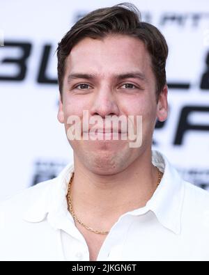 WESTWOOD, LOS ANGELES, CALIFORNIA, USA - AUGUST 01: Joseph Baena arrives at the Los Angeles Premiere Of Sony Pictures' 'Bullet Train' held at the Regency Village Theatre on August 1, 2022 in Westwood, Los Angeles, California, United States. (Photo by Xavier Collin/Image Press Agency) Stock Photo