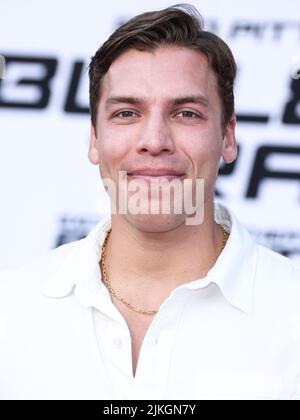 WESTWOOD, LOS ANGELES, CALIFORNIA, USA - AUGUST 01: Joseph Baena arrives at the Los Angeles Premiere Of Sony Pictures' 'Bullet Train' held at the Regency Village Theatre on August 1, 2022 in Westwood, Los Angeles, California, United States. (Photo by Xavier Collin/Image Press Agency) Stock Photo