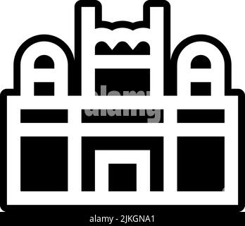 red fort icon black vector illustration. Stock Vector