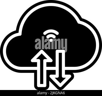 cloud icon black vector illustration. Stock Vector