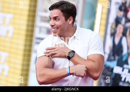 WESTWOOD, LOS ANGELES, CALIFORNIA, USA - AUGUST 01: Joseph Baena arrives at the Los Angeles Premiere Of Sony Pictures' 'Bullet Train' held at the Regency Village Theatre on August 1, 2022 in Westwood, Los Angeles, California, United States. (Photo by Xavier Collin/Image Press Agency) Stock Photo