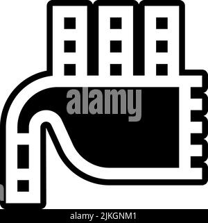 bagpipe icon black vector illustration. Stock Vector