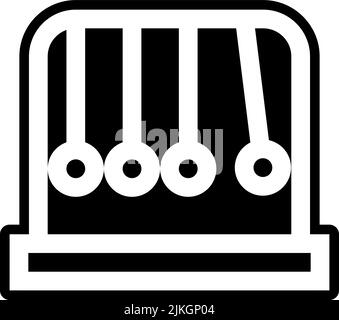 newtons cradle icon black vector illustration. Stock Vector