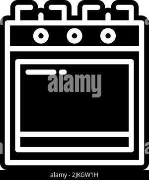 stove icon black vector illustration. Stock Vector