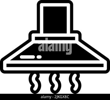 Extractor Hood icon outline collection in black and on white background ...