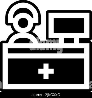 reception icon black vector illustration. Stock Vector