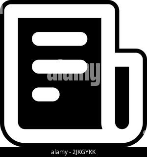 newspaper icon black vector illustration. Stock Vector