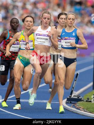 Birmingham, UK. 02nd Aug, 2022. Keely Hodgkinson (ENG) and Jemma Reekie (SCO) competing in the women's 800m heats at the Commonwealth Games at Alexander Stadium, Birmingham, England, on 2nd August, 2022.Photo by Gary Mitchell/Alamy Live News. Stock Photo