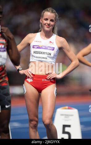 Birmingham, UK. 02nd Aug, 2022. Keely Hodgkinson (ENG) competing in the women's 800m heats at the Commonwealth Games at Alexander Stadium, Birmingham, England, on 2nd August, 2022.Photo by Gary Mitchell/Alamy Live News. Stock Photo