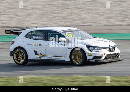 race car running in the track. Renault Megane RS Stock Photo