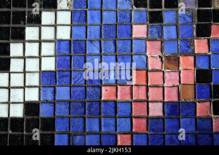 A decorative mosaic texture with squares - colorful decorative surface, Stock Photo