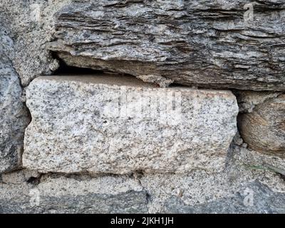 A closeup of a cracked brick wall texture Stock Photo