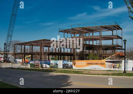 A view of construction of Olathe Kansas Public library in United States Stock Photo