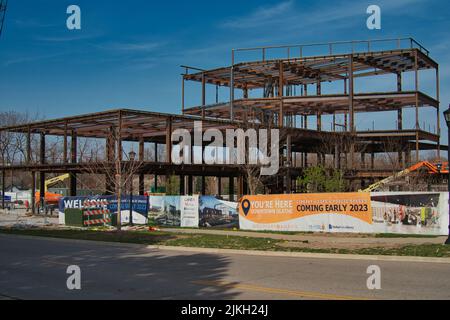 A view of construction of Olathe Kansas Public library in United States Stock Photo