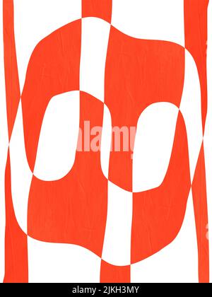 The abstract art with geometric shapes in orange and white colors, perfect for home or office decoration Stock Photo