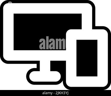 responsive icon black vector illustration. Stock Vector