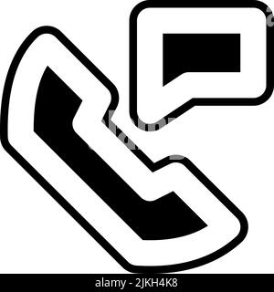 phone conversation icon black vector illustration. Stock Vector
