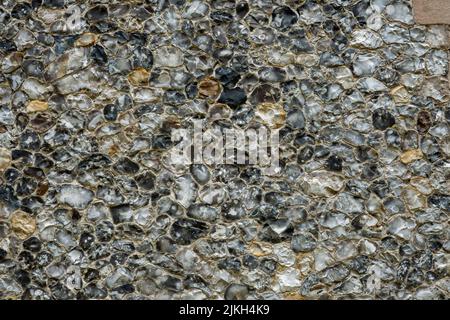 Section of flushwork flint wall Stock Photo