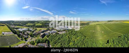 American Express Community Stadium and Brighton University, Panorama of Brighton Falmer, UK Stock Photo