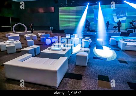 Interior decor set up at corporate event Stock Photo