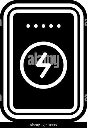power bank icon black vector illustration. Stock Vector