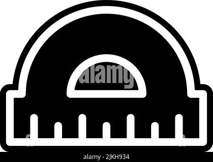protactor icon black vector illustration. Stock Vector