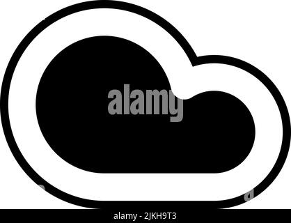 cloud icon black vector illustration. Stock Vector