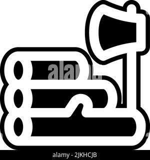 woodcutter icon black vector illustration. Stock Vector