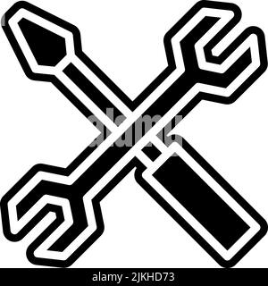 fix icon black vector illustration. Stock Vector
