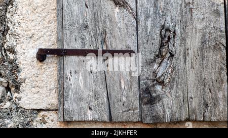 close up of an old curtain on the door Stock Photo