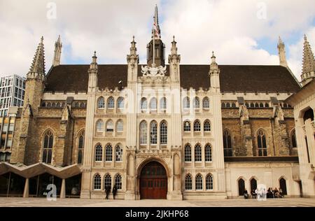 A facade of Victorian style building in the finance district of London Stock Photo