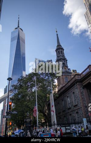 A beautiful view of the St. Paul's Chapel, New York City, NY Stock Photo