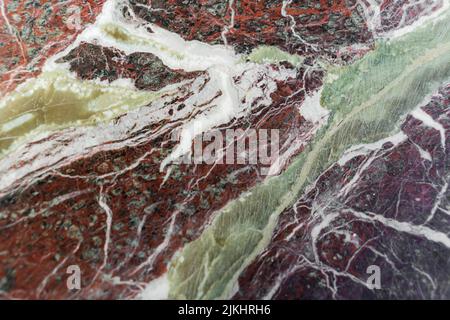 A macro focus shot of the texture of a colorful marble stone Stock Photo