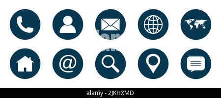 Web icon set. Website icon vector isolated on white background. Communication icon symbol. Stock Vector