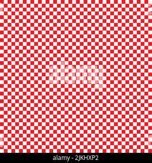 Checkered red and white seamless background. Stock Vector