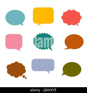 Colorful speech bubbles and dialog balloons on white background Stock Vector
