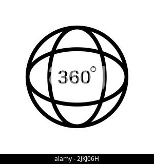 360 view icon vector. 360 degree view symbol flat design. Stock Vector