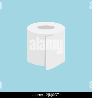 Toilet paper isolated on blue background. Vector illustration Stock Vector