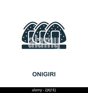Onigiri icon. Monochrome simple line Fastfood icon for templates, web design and infographics Stock Vector
