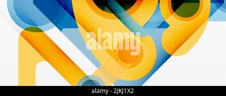 Geometric primitives. Lines, circles abstract background Stock Vector