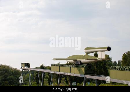 The V1 rocket on the launch ramp at the Peenemuende research facility in Germany Stock Photo