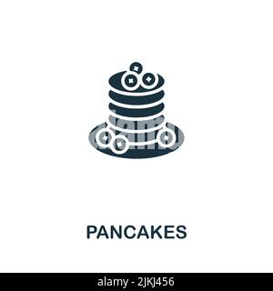 Pancakes icon. Monochrome simple line Fastfood icon for templates, web design and infographics Stock Vector
